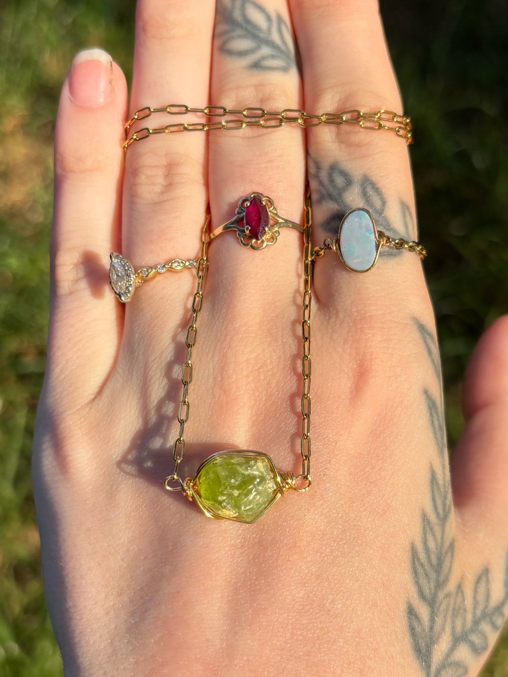 Peridot built in necklace